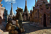 Kakku Pagoda complex. Detail of the stupa inside the cluster of pagodas that make up the complex. Shan State, Burma (Myanmar). 